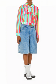 Moschino Colourful Stripes Drill Jacket in Multicolour