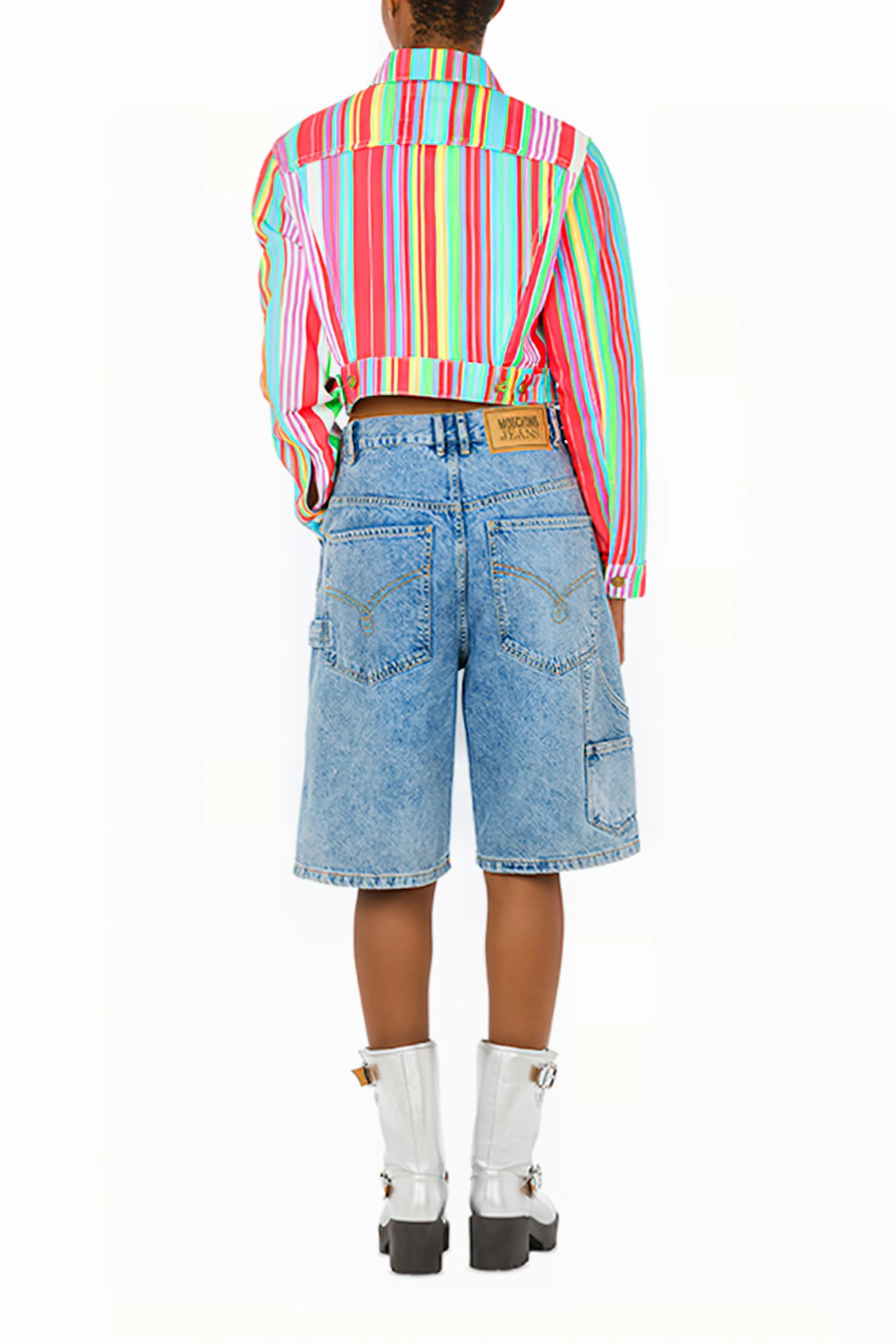 Moschino Colourful Stripes Drill Jacket in Multicolour