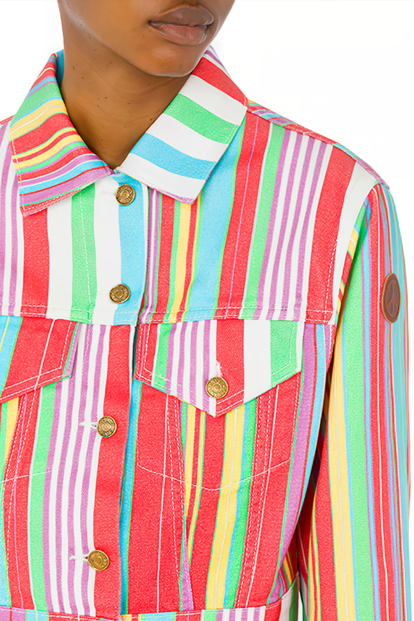 Moschino Colourful Stripes Drill Jacket in Multicolour