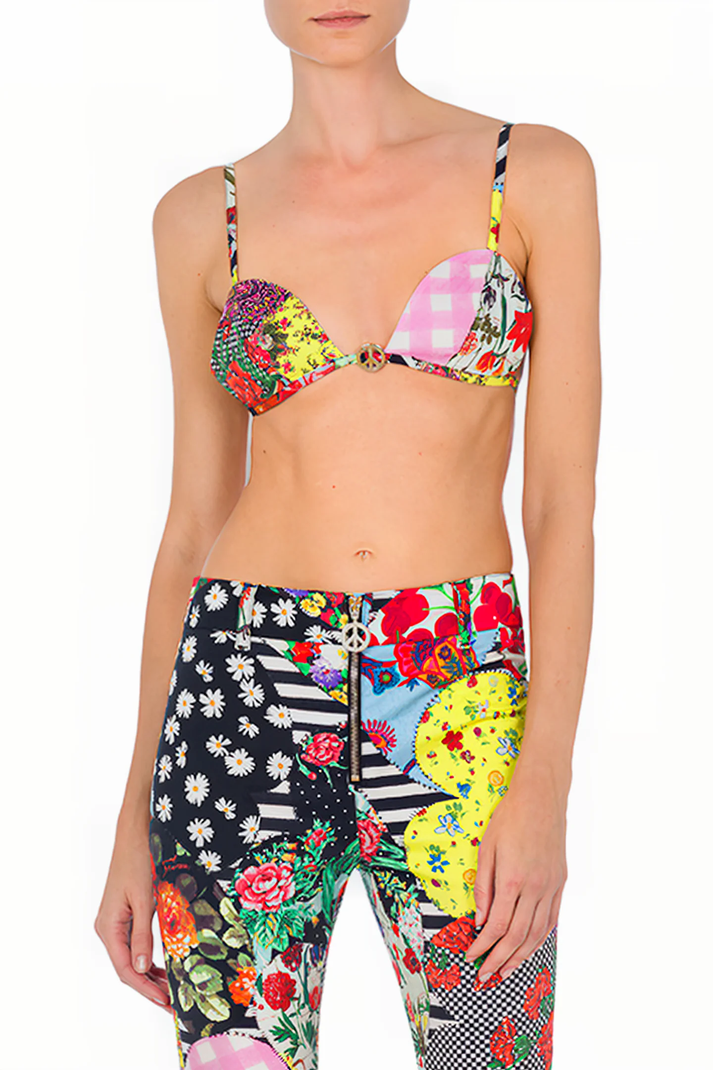 Moschino Bra Patchwork Print in Multicolour