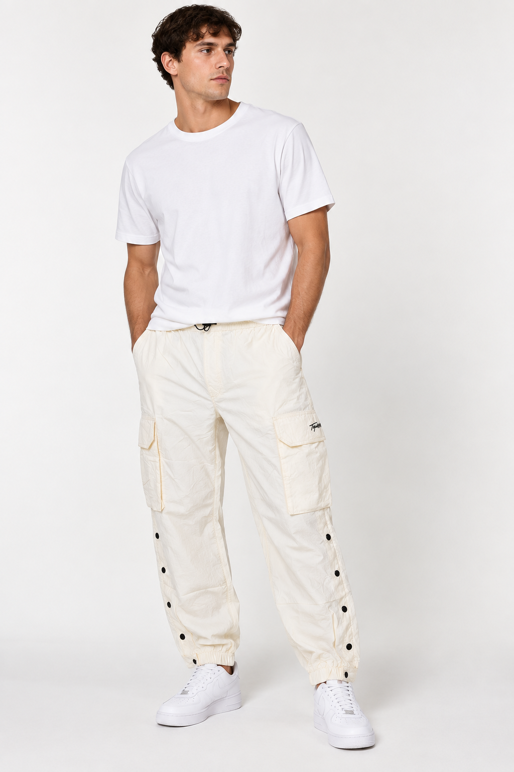 Topman Mens Off-White Cargo Pants