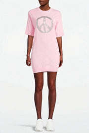 Moschino Peace Symbol Knitted Dress in Pink