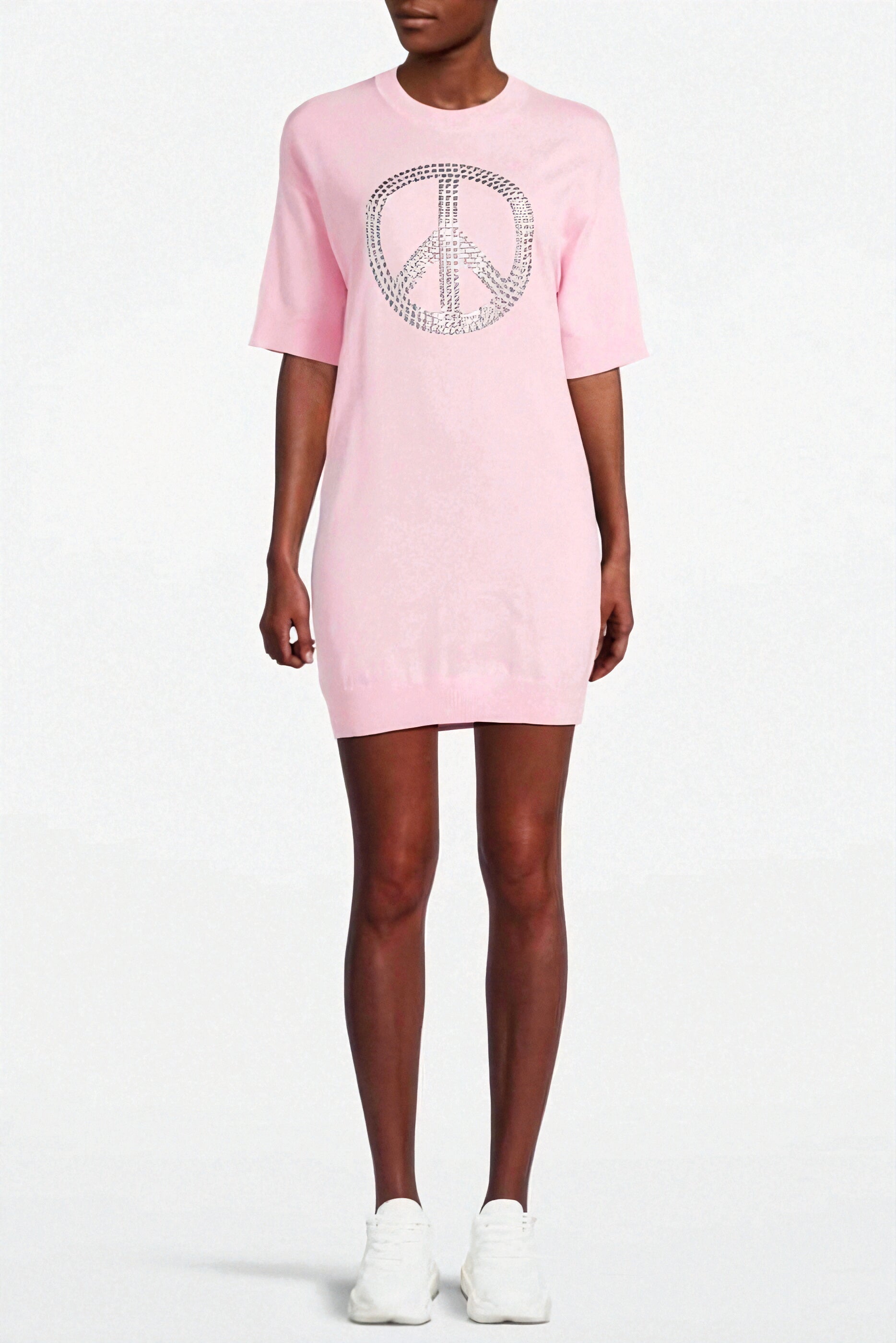 Moschino Peace Symbol Knitted Dress in Pink