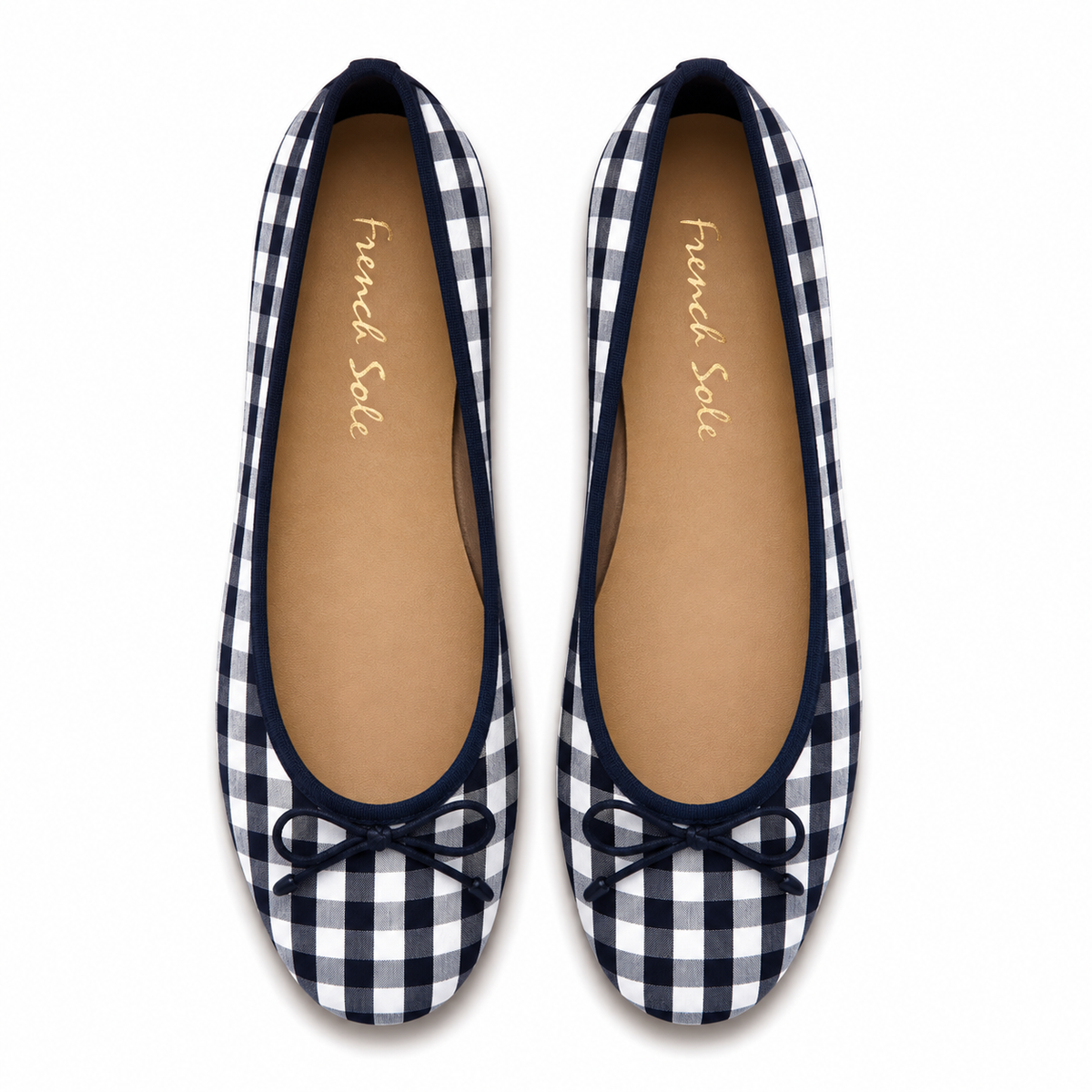 French Sole Maddox Ballet Flats in a Navy Check