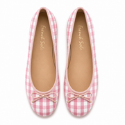 French Sole Maddox Ballet Flats in a Pink Check