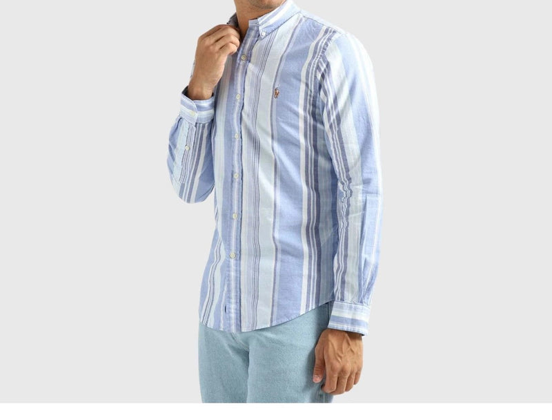 Ralph Lauren Men's Blue LS Stripe Shirt