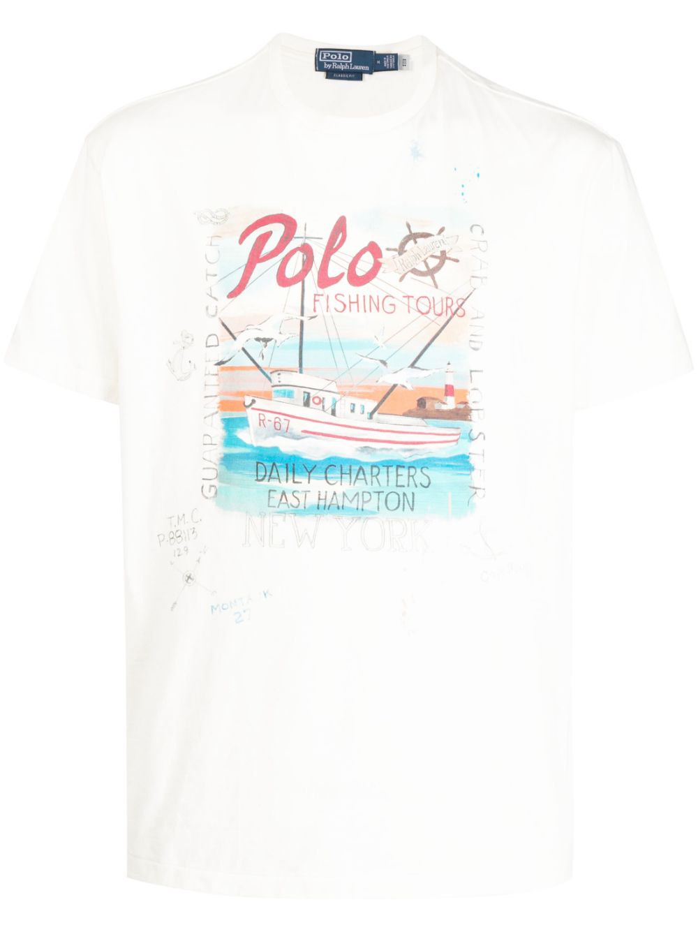 Ralph Lauren Men's White Vintage T-Shirt Nevis