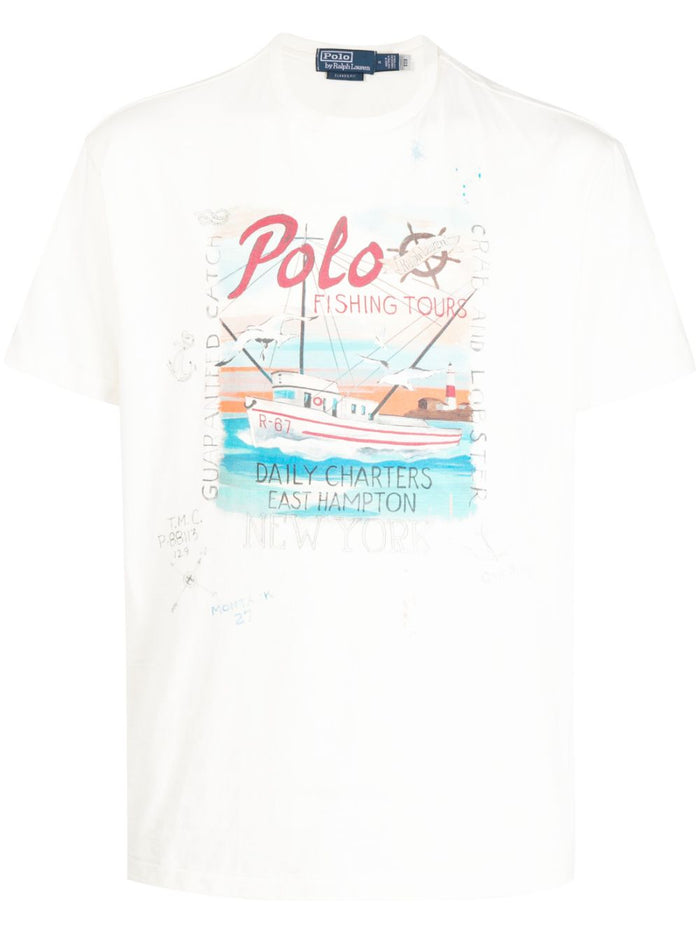 Ralph Lauren Men's White Vintage T-Shirt Nevis