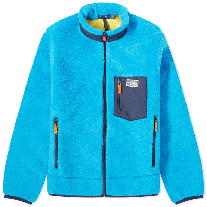 Ralph Lauren Men's Blue Hi-Pile Fleece Ocean Jacket