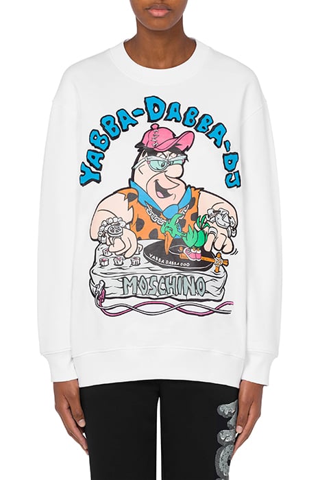 Flintstones Print Sweatshirt in White