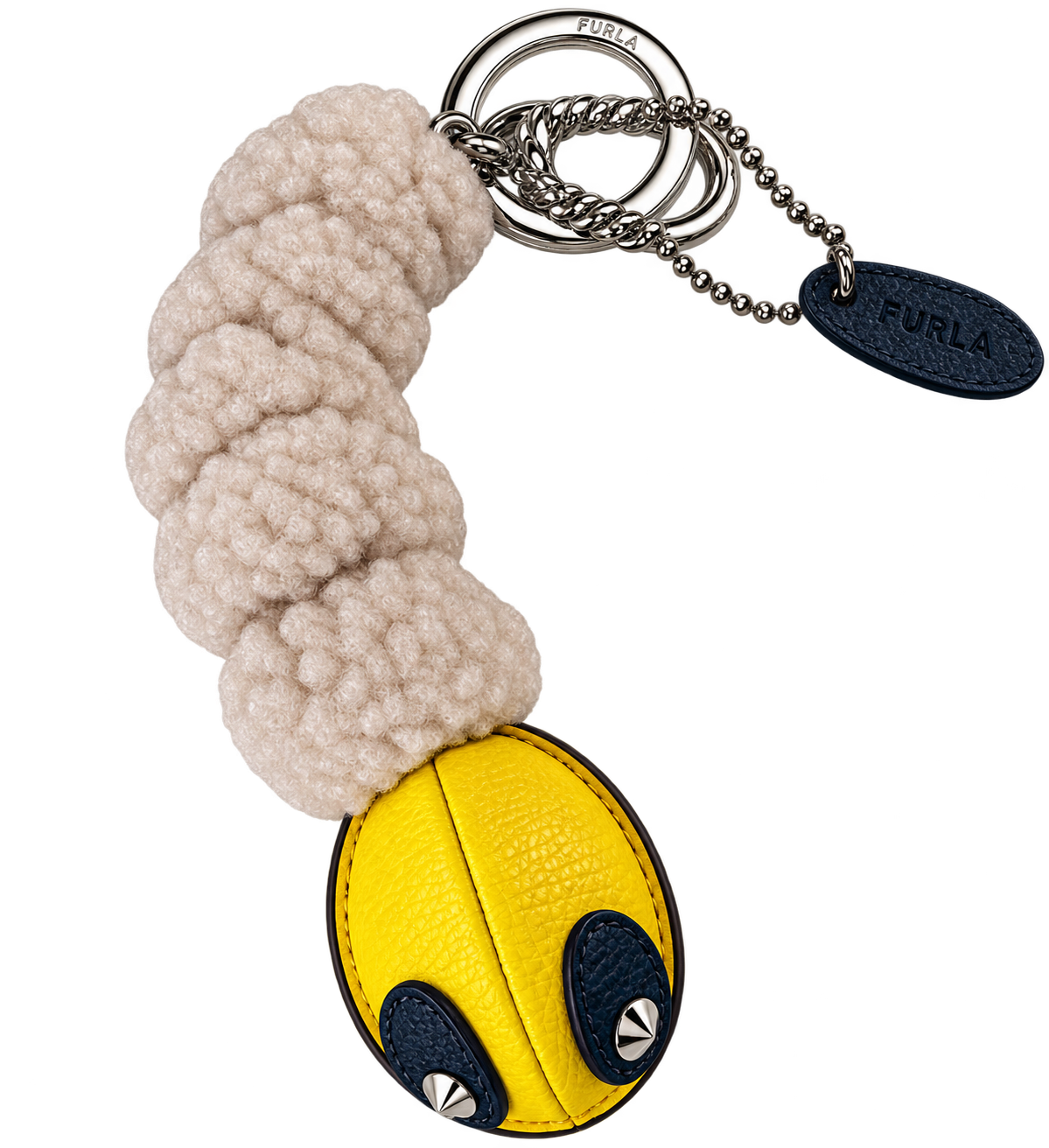 MAN CAMOUJUNGLE CATERPILLAR KEYRING IN TONI WHITE COTTON