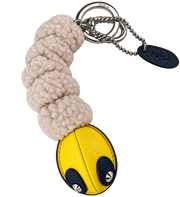 MAN CAMOUJUNGLE CATERPILLAR KEYRING IN TONI WHITE COTTON