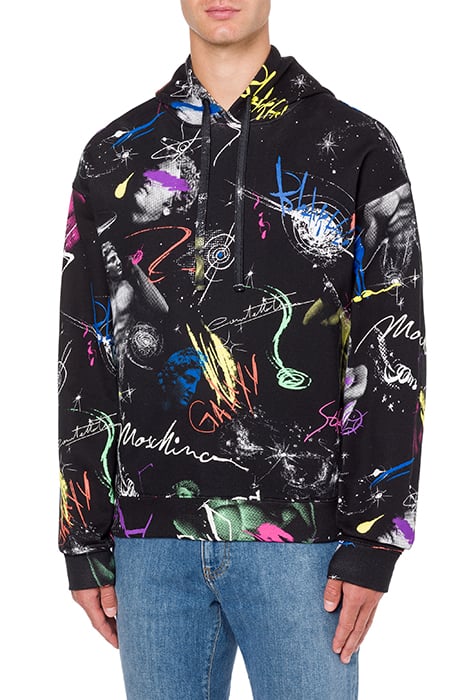 Moschino Galaxy Cotton Sweatshirt in Black
