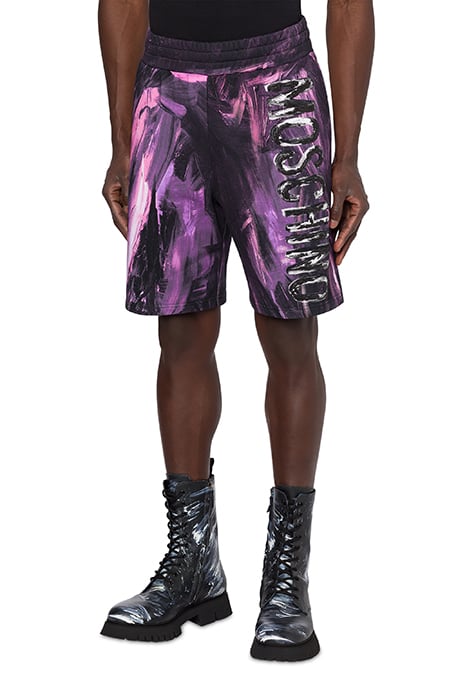 Painting Fleece Shorts in Purple