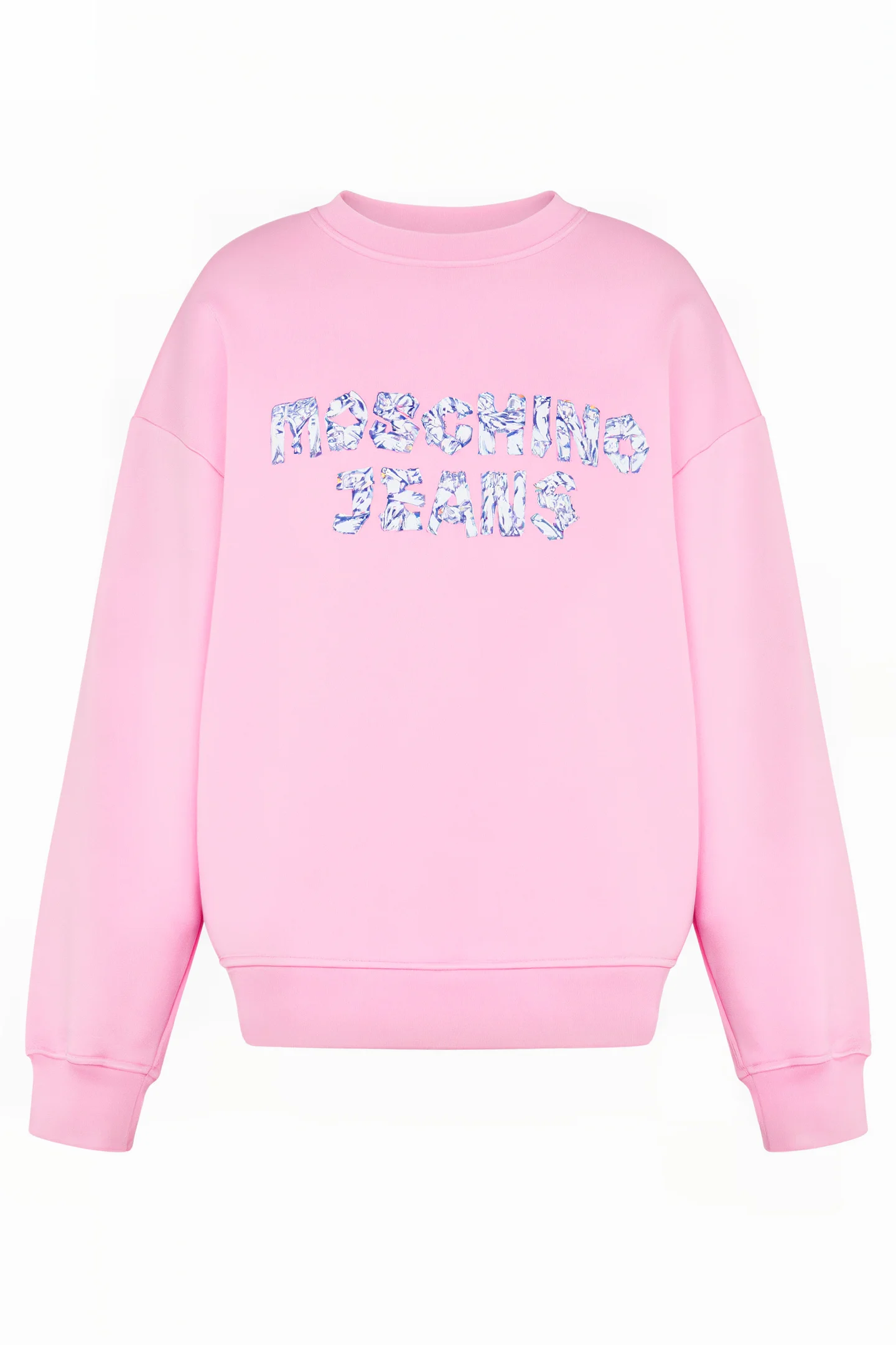 Denim Logo Print Sweatshirt in Pink