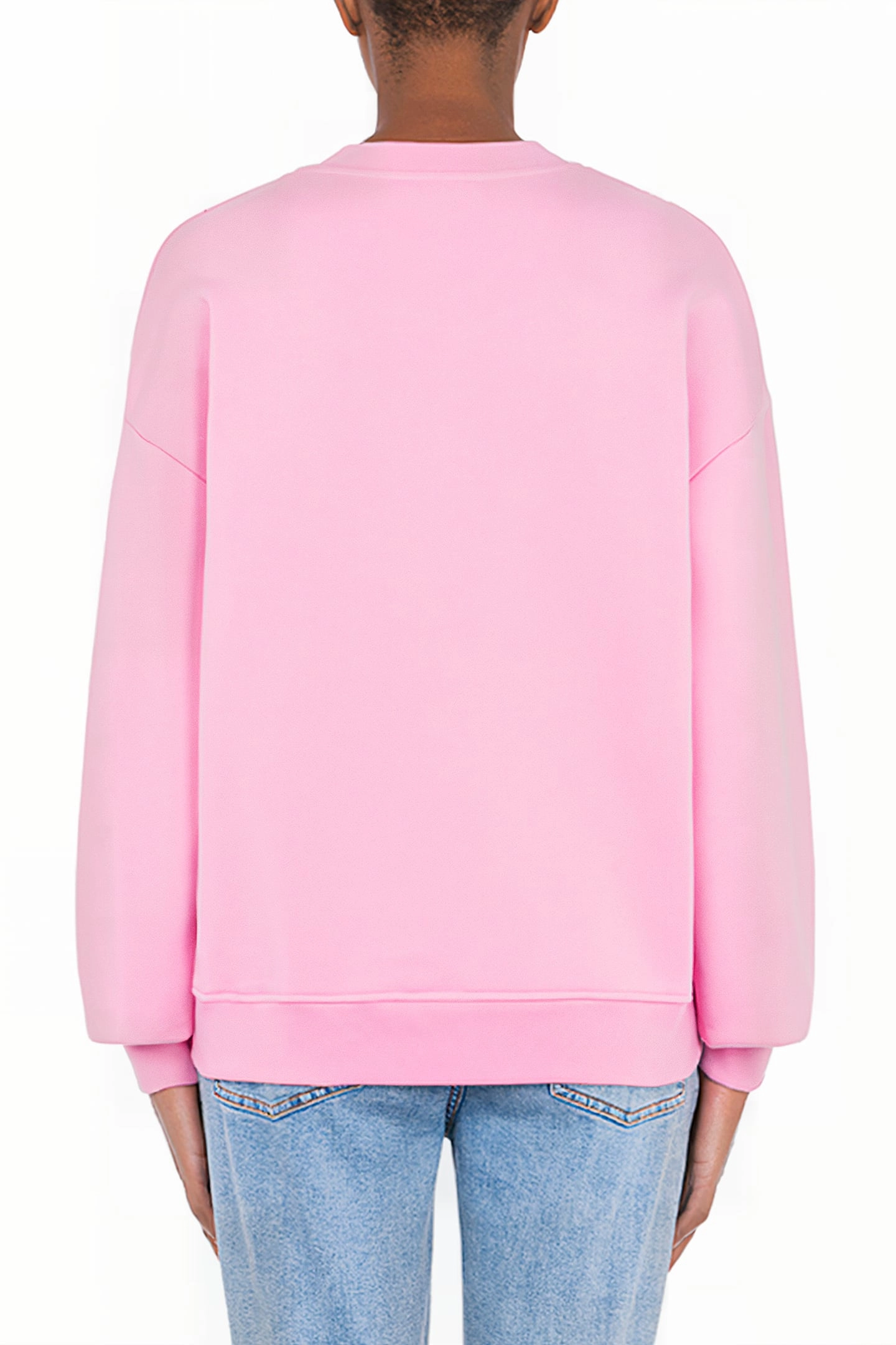 Denim Logo Print Sweatshirt in Pink