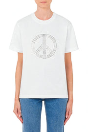 Peace Symbol Jersey T-Shirt in White