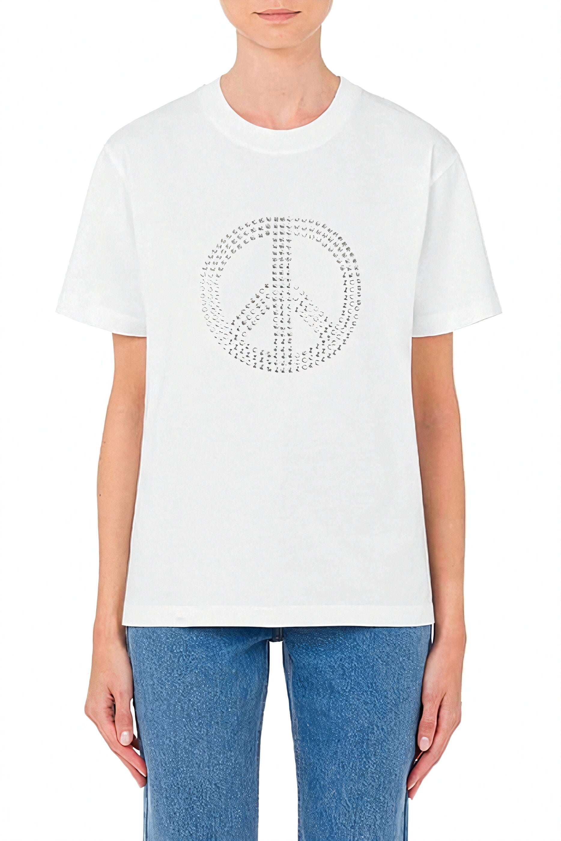 Peace Symbol Jersey T-Shirt in White