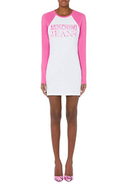 Moschino Jeans Logo Jersey Dress in White