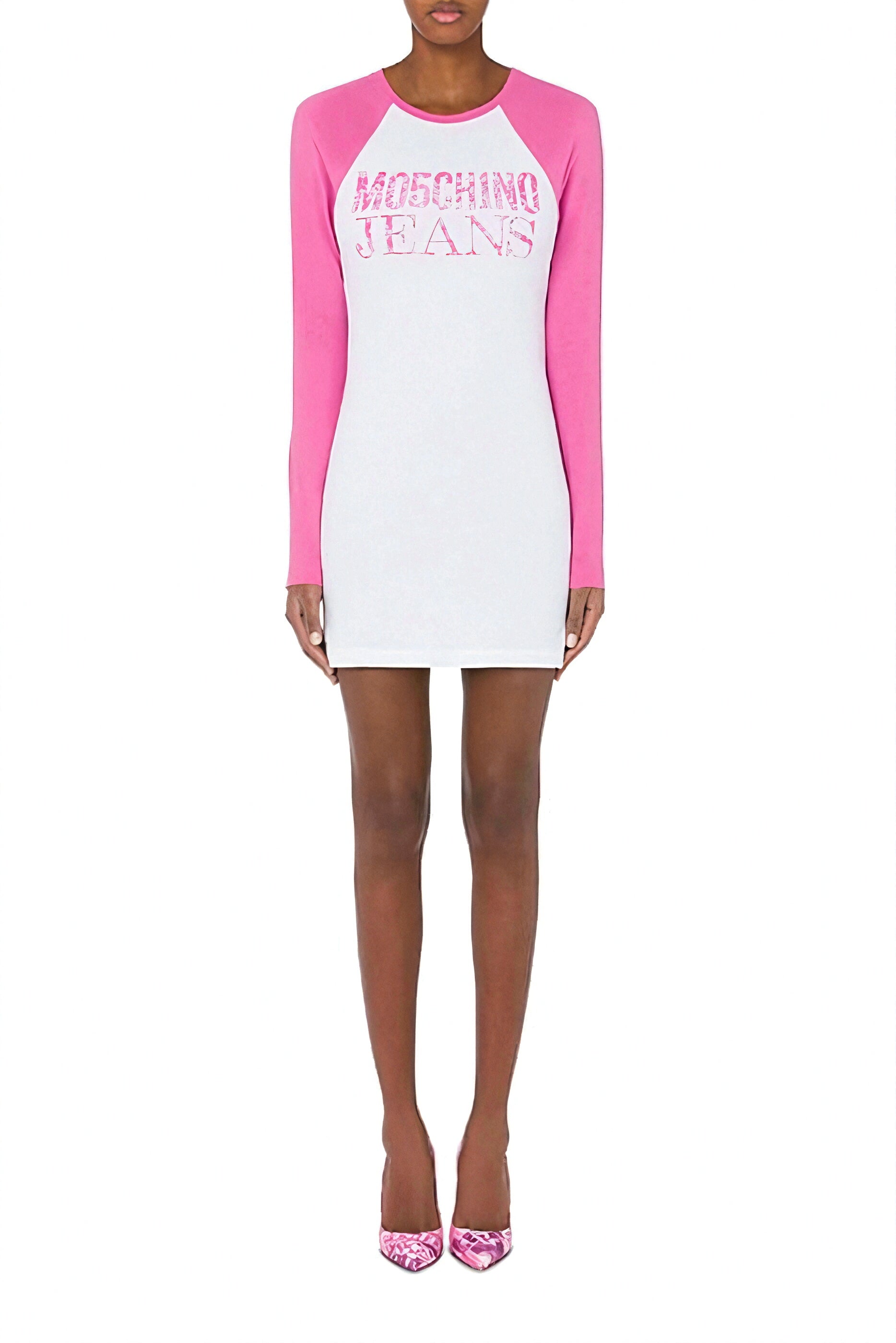 Moschino Jeans Logo Jersey Dress in White