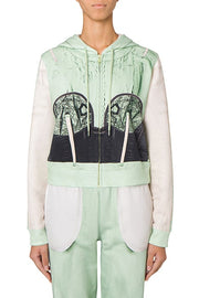 Inside Out Trompe-L'oeil Hoodie in Green