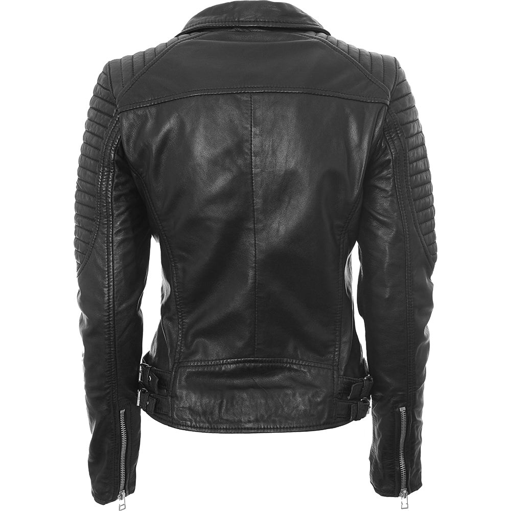 Women's Goosecraft Biker Jacket with Bottom Zip Detail