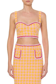 Houndstooth Bralette in Orange