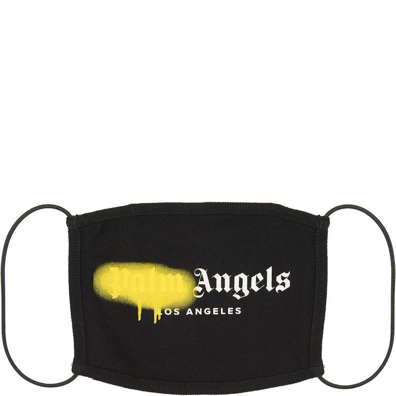 Mens Palm Angels Los Angeles Spray Logo Face Mask in Black