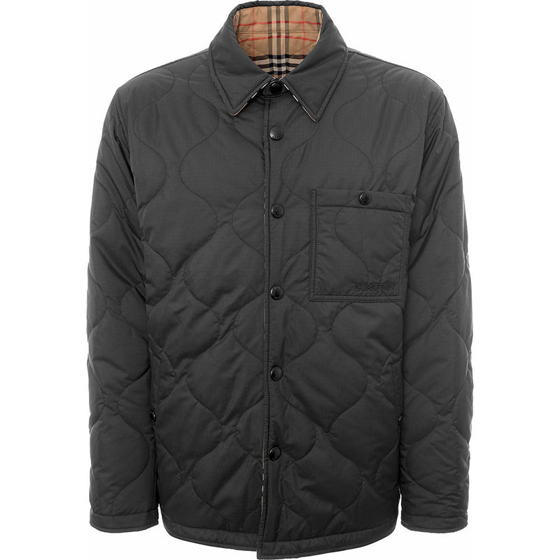 Mens Burberry Francis Reversible Quilted Jacket in Black