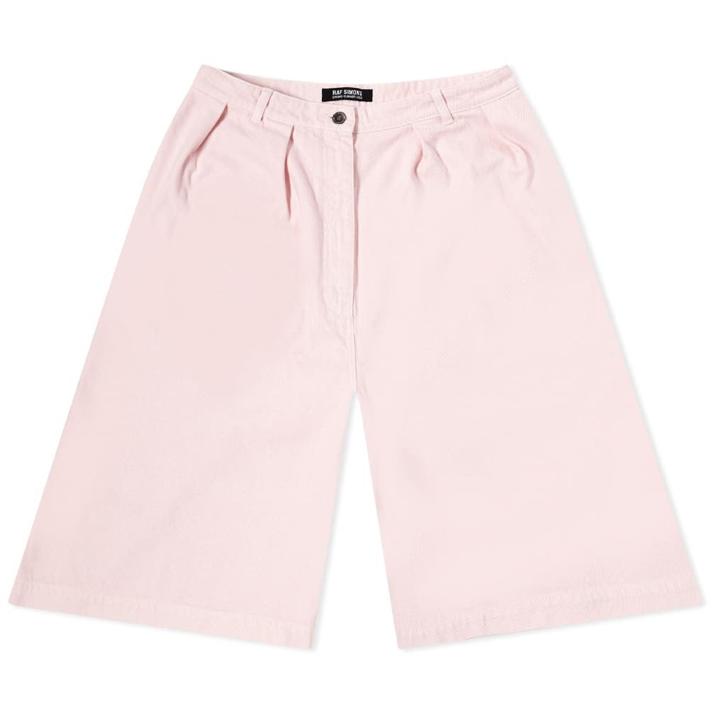 Womens Raf Simons Double Pleat Denim Shorts in LightPink