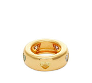 Womens Timeless Pearly Heart Ring - Multi