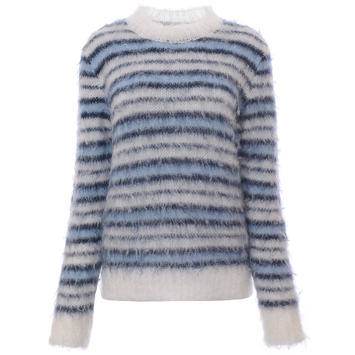 Womens Marni Stripe Mohair Knit in White