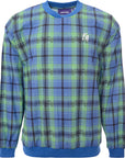 Mens FKN Awesome Flannel Print Wind Shirt in Blue