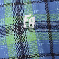 Mens FKN Awesome Flannel Print Wind Shirt in Blue