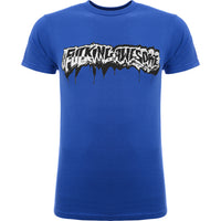 Mens FKN Awesome Dill Cut Up Logo T-Shirt in Cobalt