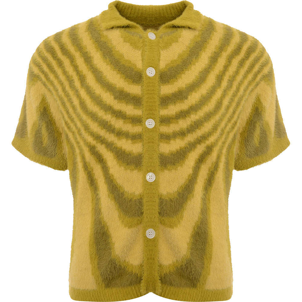 Mens FKN Awesome Acid Hairy Club Shirt in Moss