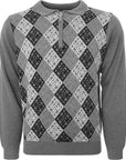 Mens FKN Awesome FA Monogram 1/4 Zip Knit in Silver