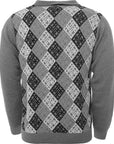 Mens FKN Awesome FA Monogram 1/4 Zip Knit in Silver