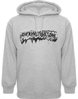 Mens FKN Awesome Dill Cut Up Logo Hoodie in Grey