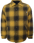 Mens FKN Awesome Reversible Flannel Jacket in Yellow & Black