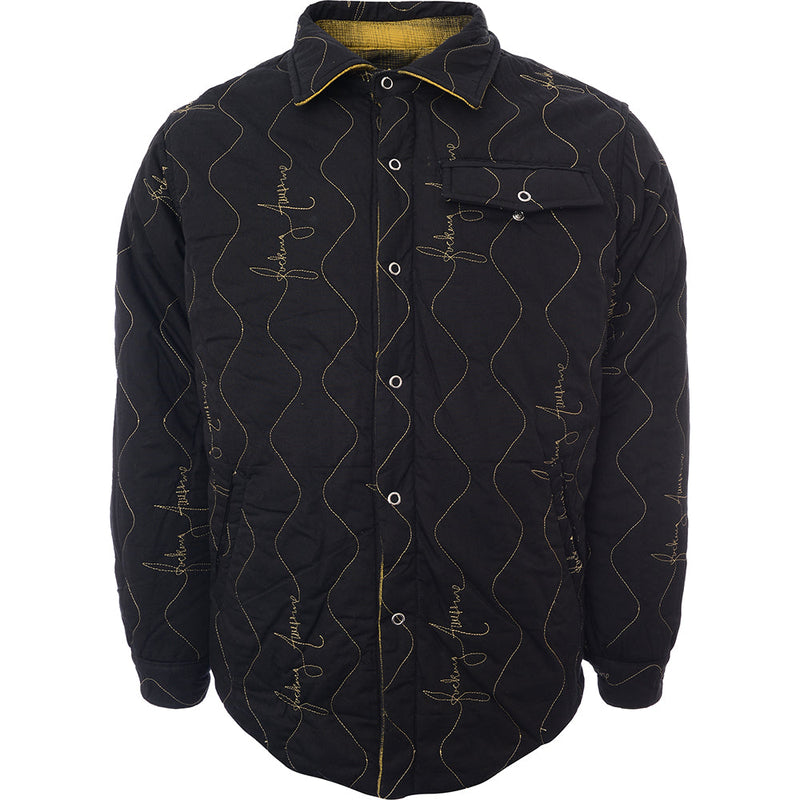 Mens FKN Awesome Reversible Flannel Jacket in Yellow & Black