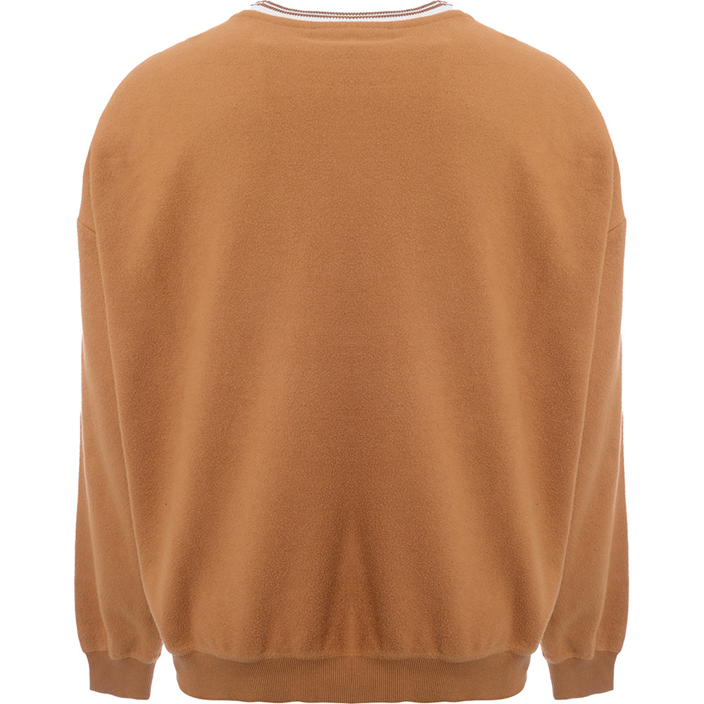 Mens FKN Awesome Pilled Cursive Crew Sweat in Tan