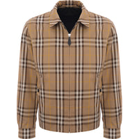 Mens Burberry Fitzroy Harrington Jacket in Brown