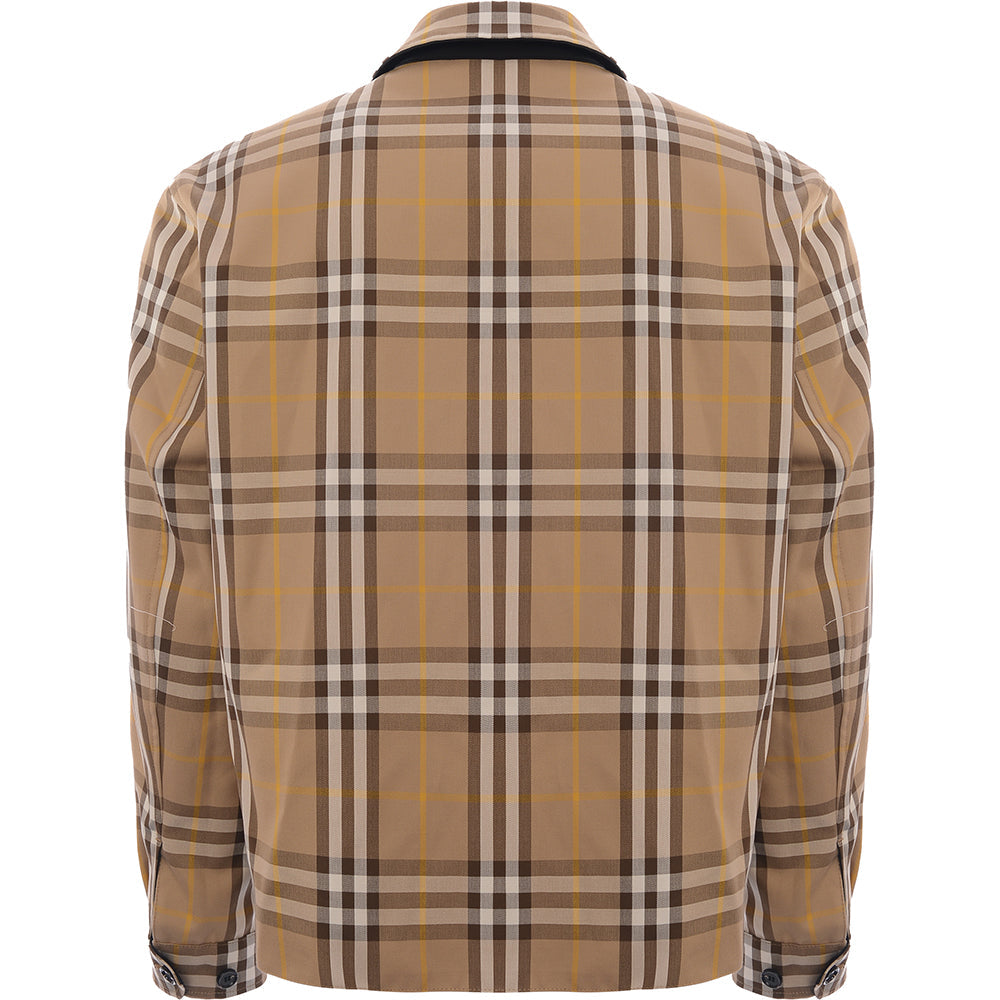 Mens Burberry Fitzroy Harrington Jacket in Brown