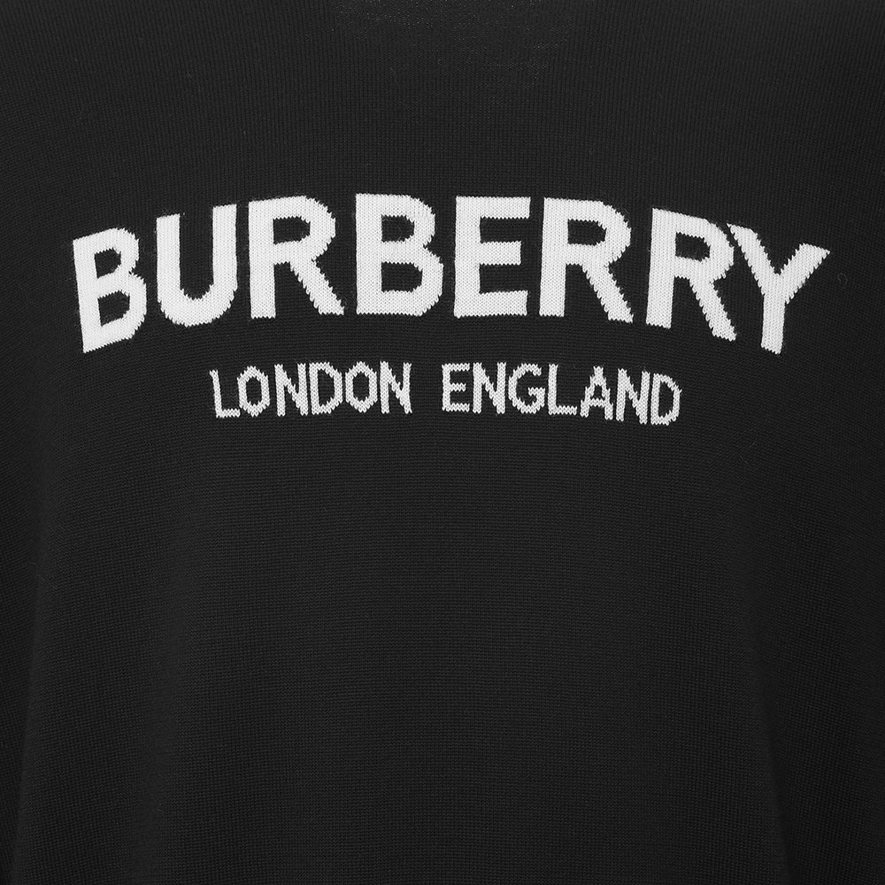 Mens Burberry Fennel Logo Crew Knit in Black