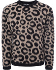 Mens Endless Joy Leopard Mohair Crew Knit in Multicoloured