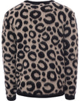 Mens Endless Joy Leopard Mohair Crew Knit in Multicoloured