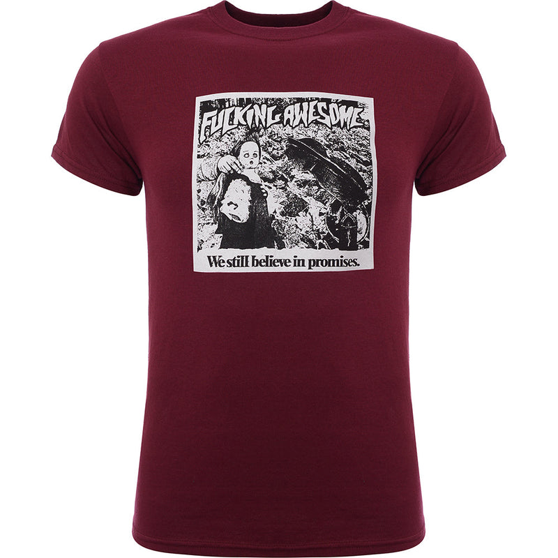 Mens FKN Awesome Promises T-Shirt in Maroon