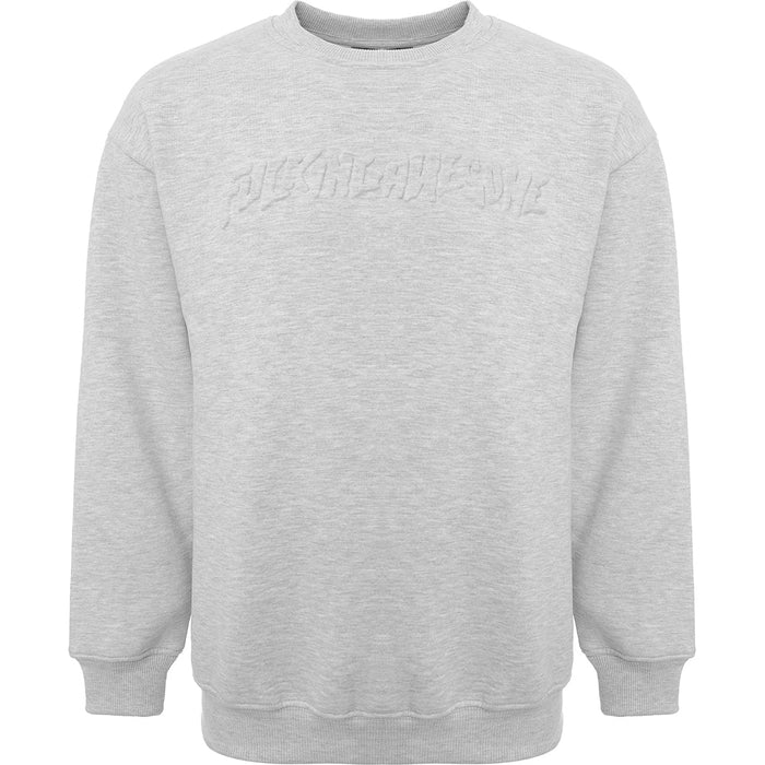 Mens FKN Awesome Stamp Embossed Crew Sweat in Grey