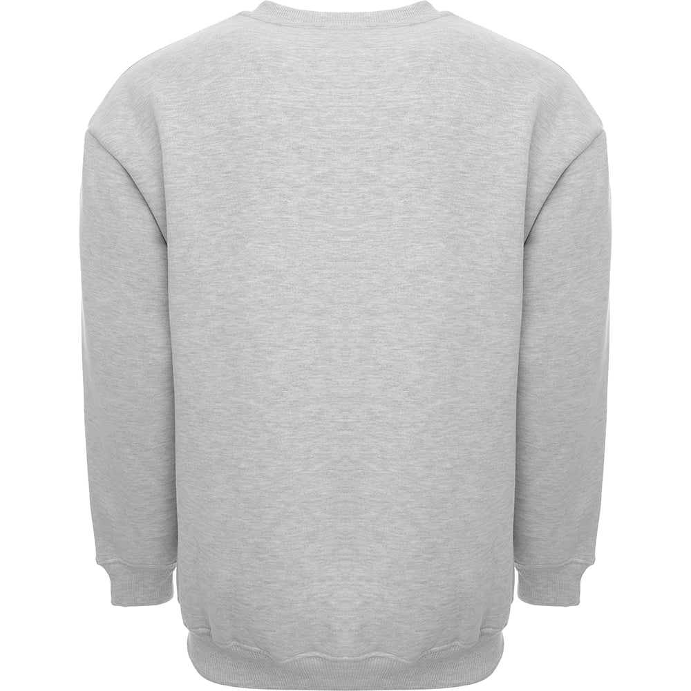 Mens FKN Awesome Stamp Embossed Crew Sweat in Grey